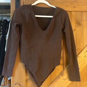 Brown Long Sleeve Bodysuit